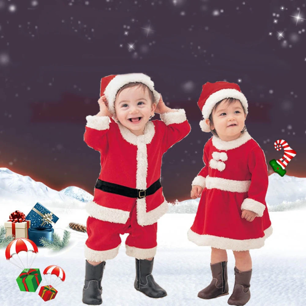 

Clothing Santa Claus Suit Cosplay Christmas Items Red Boys And Girls XMAS For Children Christams Wearing Nice Gift Choice