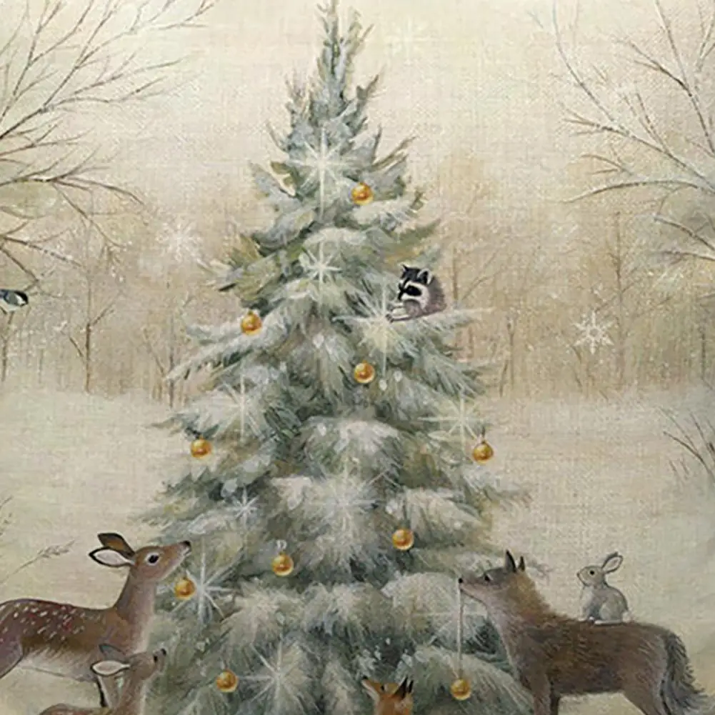 1 шт. Рождественская подушка чехол мультяшный олень снеговик узоры украшения