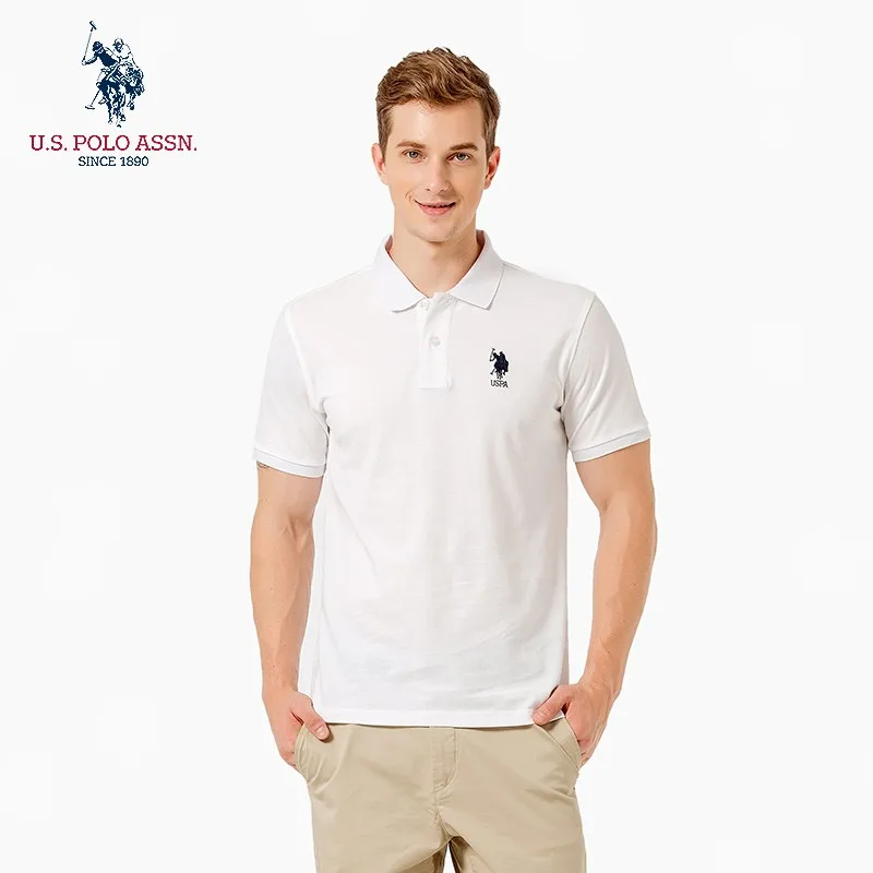 Мужская хлопковая рубашка-поло с коротким рукавом | одежда