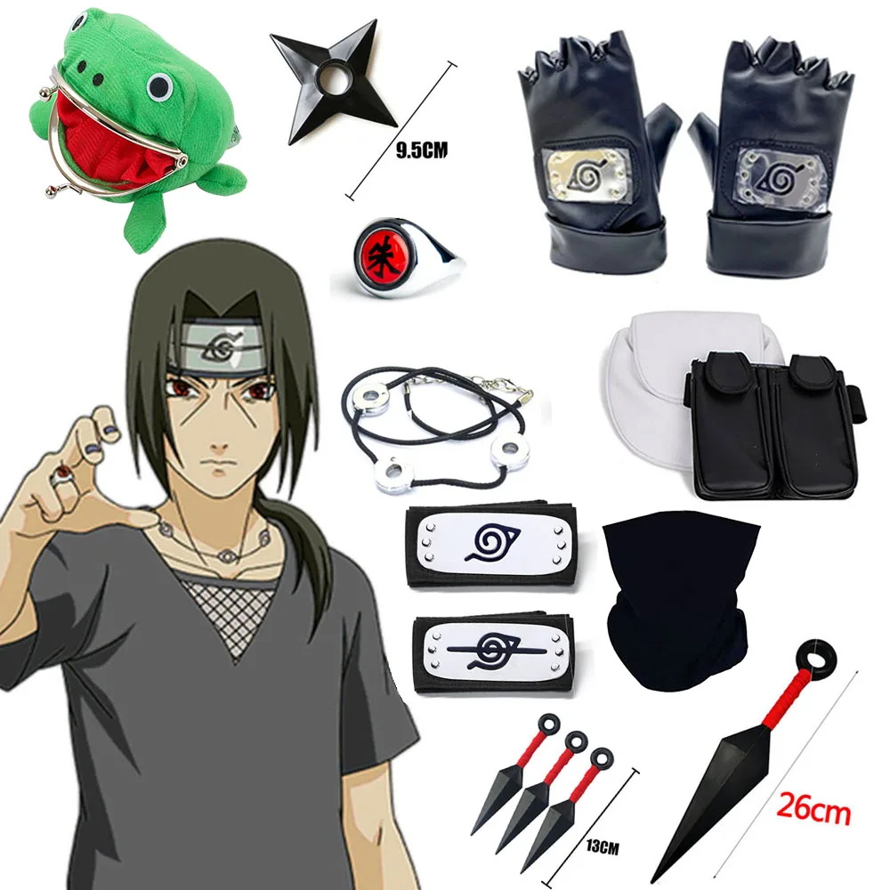 Набор из аниме аксессуары Naruto Uchiha Itachi Kakashi косплей перчатки Наруто Kunai маска Ninja