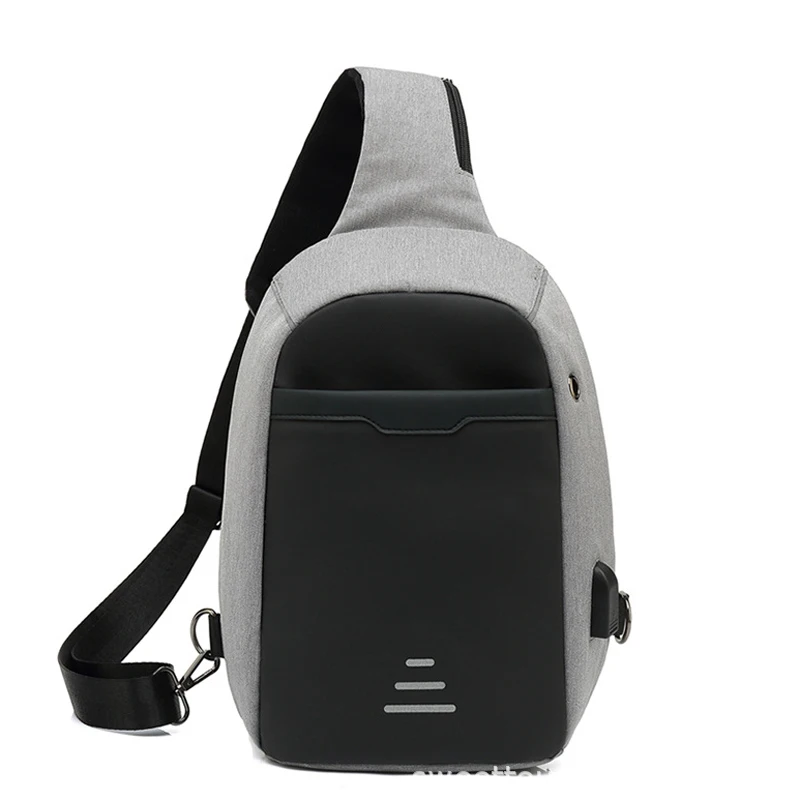 

Нагрудная сумка для мужчин и женщин, многослойная Спортивная Сумочка с защитой от кражи, мессенджер с USB-разъемом, 2021