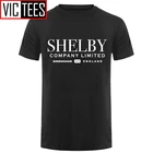 Для мужчин Shelby компания ограниченная вдохновленная Peaky blinds печатные футболки Топ тройник юмор футболка с круглым вырезом под горло черный стиль