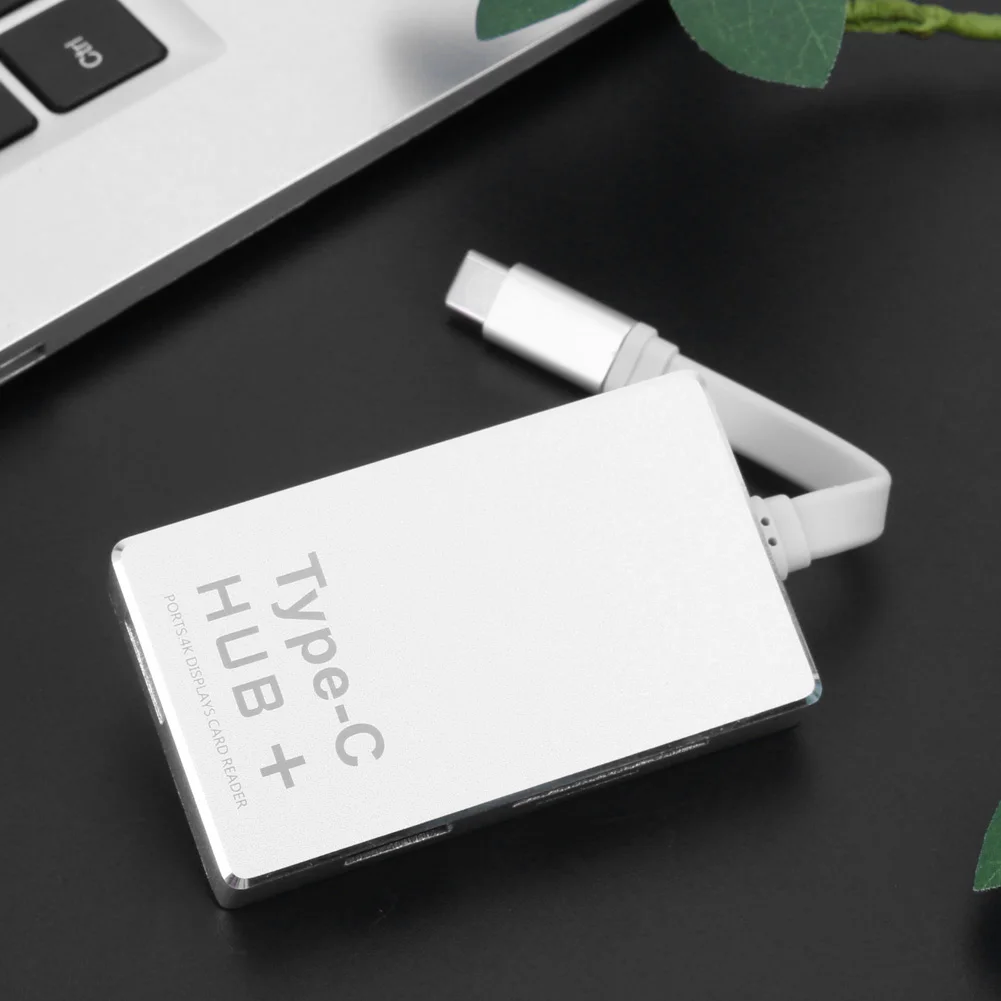 Многофункциональный концентратор USB 3 1 Type C в корпусе из серебристого