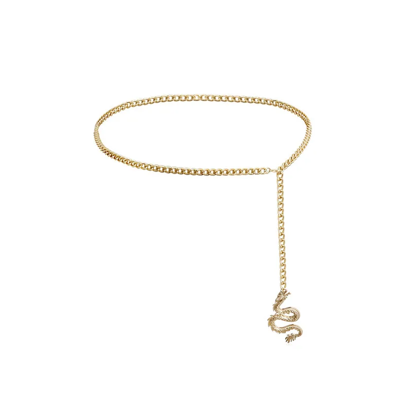 

Elegant Silver Gold Chain Belt Metal Belt Female Punk Alloy Geometry Ring Ladies Hip Hop Waist Chain for women dress