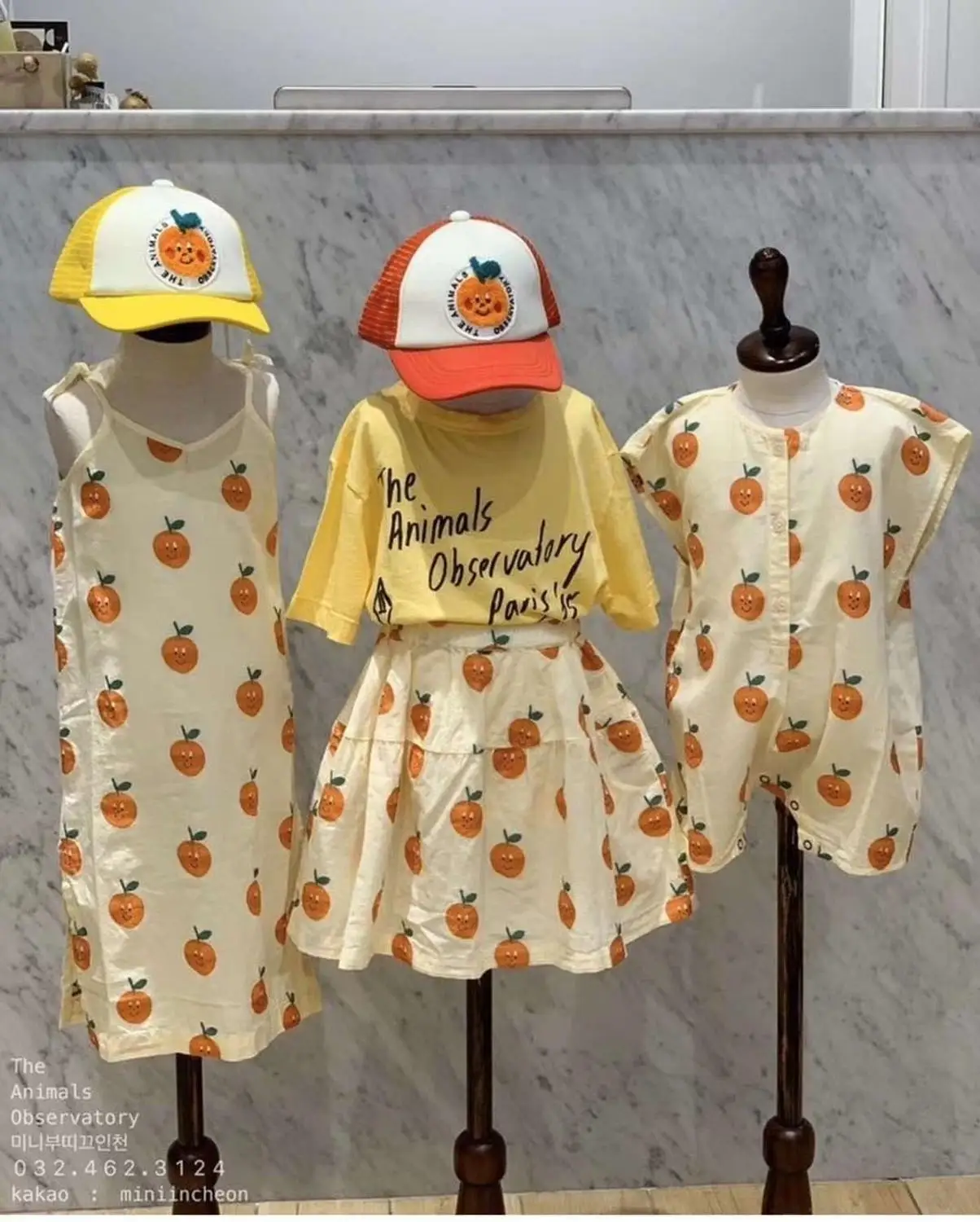 Детский комбинезон с принтом TAO модный оранжевый для маленьких девочек и