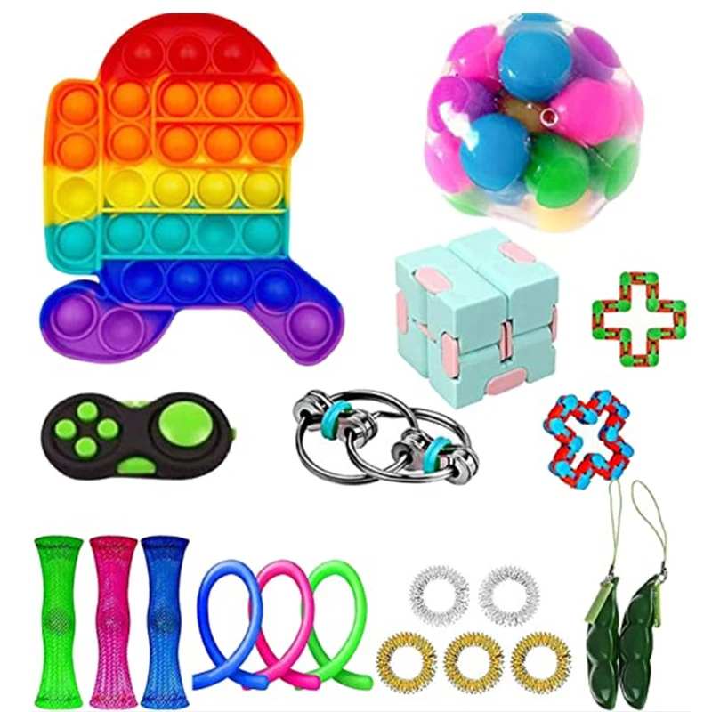 

26PCS Fidget Toys Pack Set Anti Stress Reliever Toys Bubble Kawaii Finger Hand Squishy Sensory Toys Spaceman 4-6y Norway