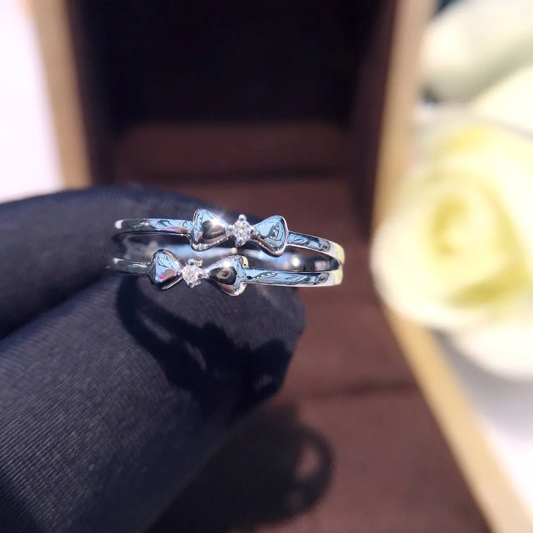 Кольцо с натуральным бриллиантом 18K золото чистое красивое кольцо драгоценными