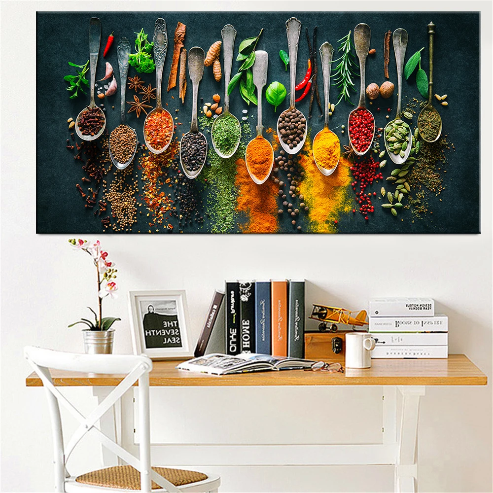 

Nordic Style Printed Poster Wall Art Canvas Delicious Food Seasoning Painting Home Decoration For Kitchen Modern Modular Picture