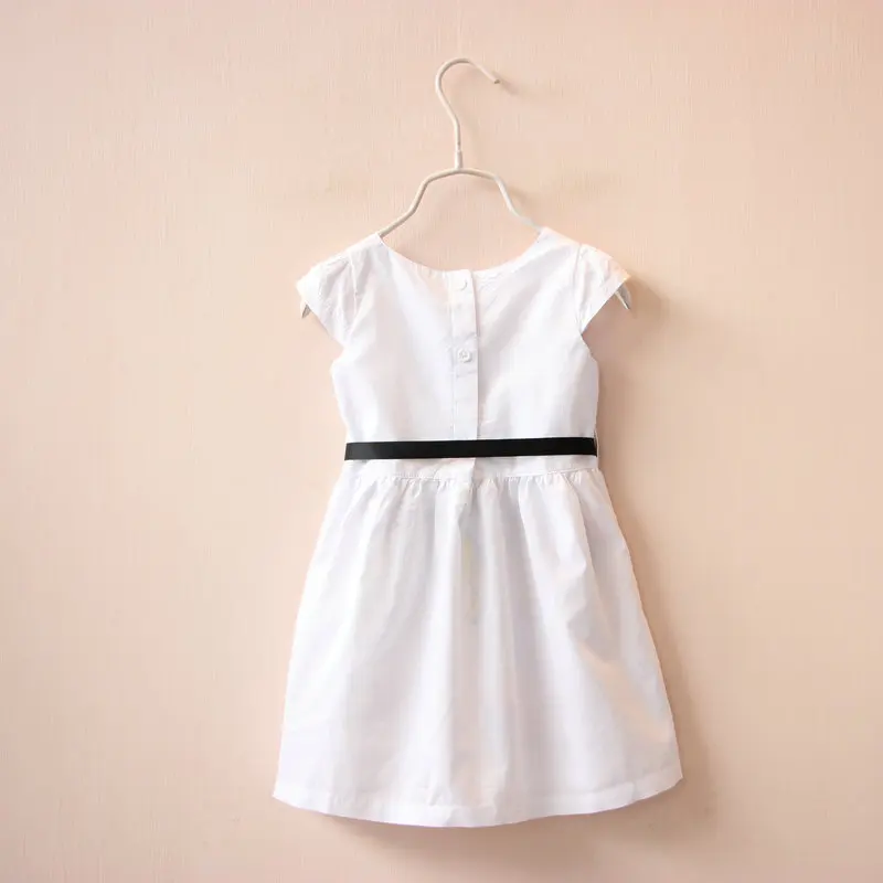 Повседневная одежда для маленьких девочек летняя белое платье принцессы с