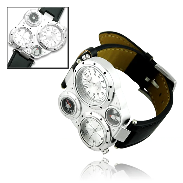 

Military Multi-dia Outdoor Sport Watch Men Multifunction Watches Leather Band With Compass&thermomete Reloj Hombre WristWatch