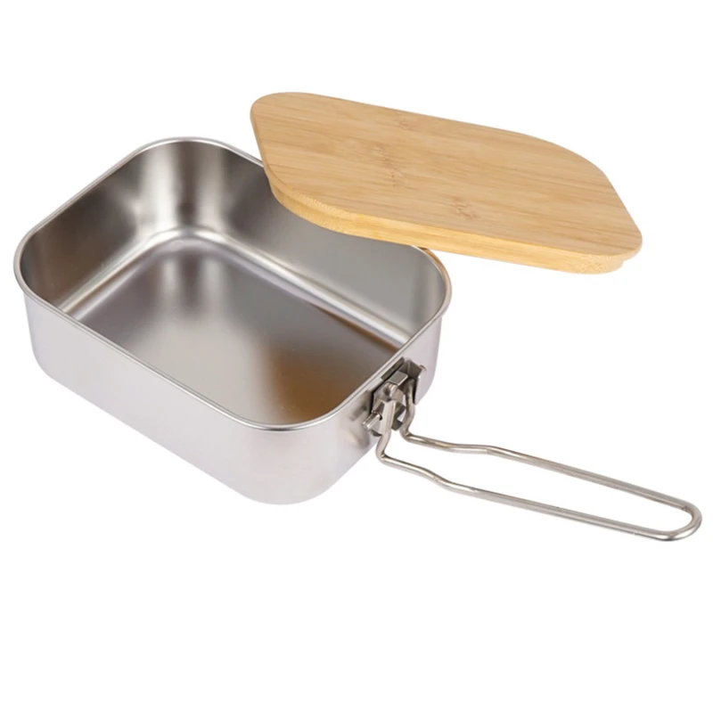 Ланч-бокс из нержавеющей стали тарелка для нарезки посуда с крышкой двойного