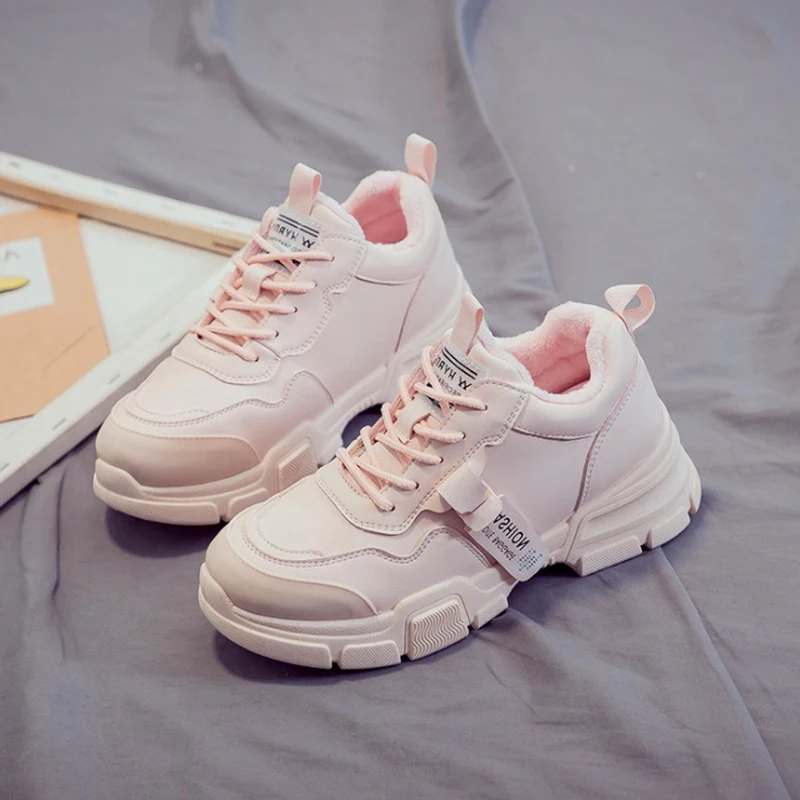 Женская Повседневная обувь из искусственной кожи модные женские кроссовки на