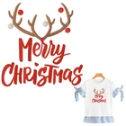 Merry Christmas Patches козий рога Термо Передача пальто джинсы Горячая слеза Новый дизайн Diy Аппликация на одежду моющиеся