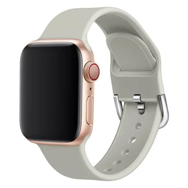 Rock white Силиконовый ремешок для наручных часов apple watch группа 44 мм 40 мм apple watch 5 4 ремешок 42 мм, 38 мм, версия наручных часов iwatch серии 5/4/3/2, correa, браслет - Цвет ремешка: Rock white