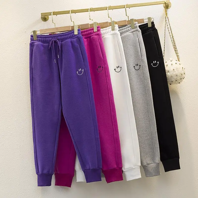 

Autumn Woman Casual Warm Pants Female Elegant Harem Pants Ladies Vintage High Elastic Waist Trousers Oversize Streetwear A259