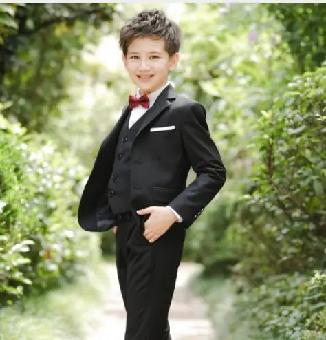 2019 Детские свадебные блейзеры для мальчиков черные костюмы приталенный Блейзер