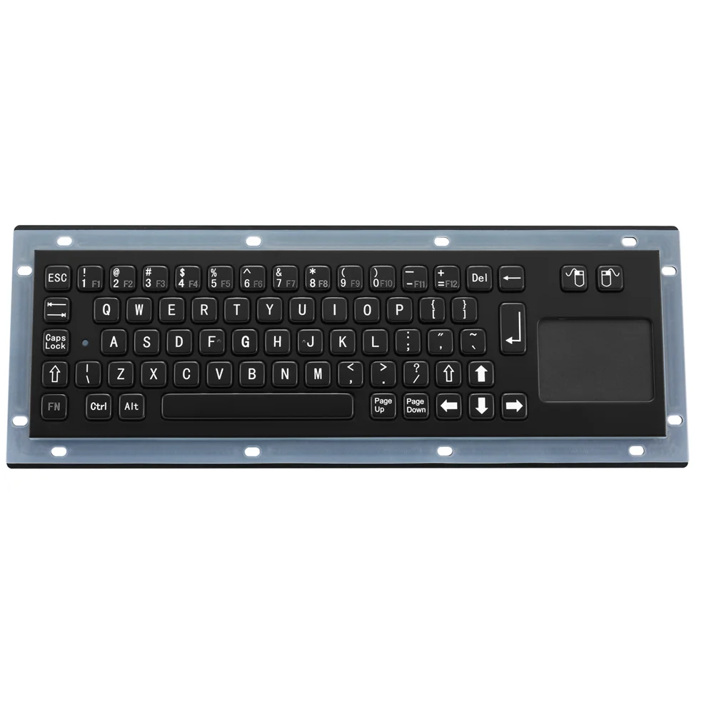 Клавиатура из нержавеющей стали с черным покрытием промышленная тонкая