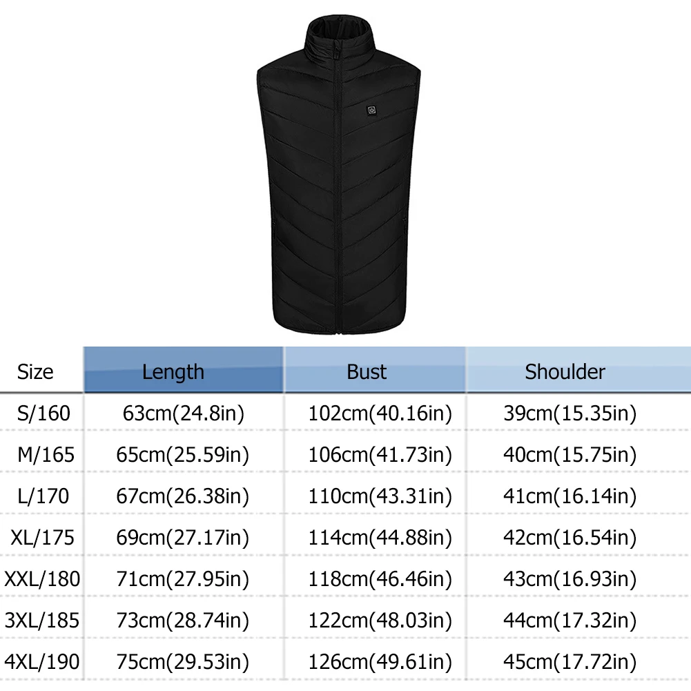 

9 Areas Men Heated vest Smart heating Cotton Vest USB Infrared Electric Heating Vest Women Outdoor Thermal Winter Warm Jackets