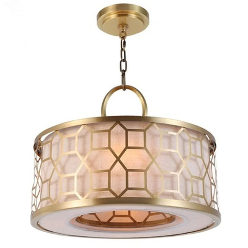 Европейская люстра современная светильник из ткани с черным и золотым оттенком