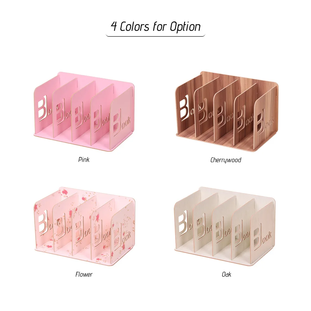 Настольная полка для файлов органайзер книг деревянный держатель с 4 отделениями