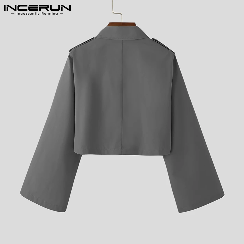 Модные мужские куртки Повседневная Уличная одежда короткие пальто с отложным