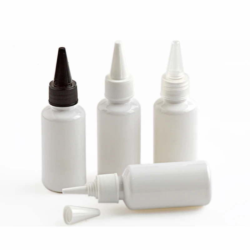 

40 мл Белый пластиковый контейнер для косметики с винтовой крышкой, дорожные бутылки с заостренным ртом, гель для душа, шампуня, жидкого мыла