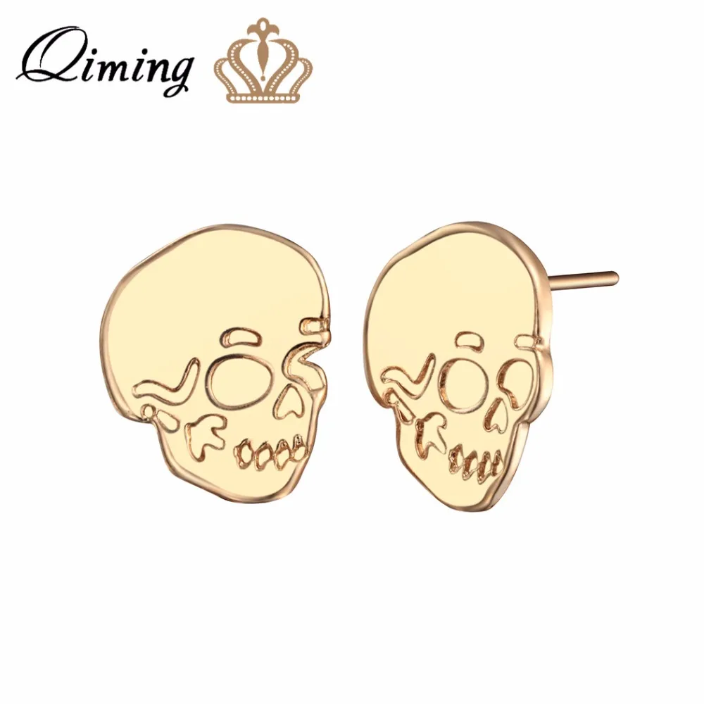 QIMING Хэллоуин Модные серьги Череп Женские винтажные ювелирные изделия скелет