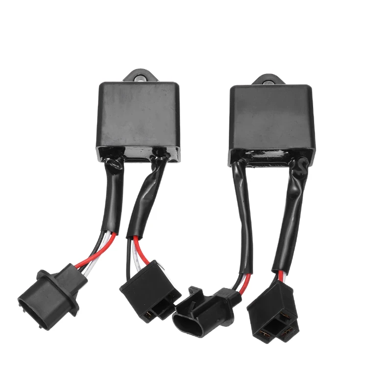 

2pcs/set H4-To-H13 Anti Flicker Harness Error Free Decoders Adapters For Jeep Wrangler JK Fit Any H4 7" Round LED Headlight