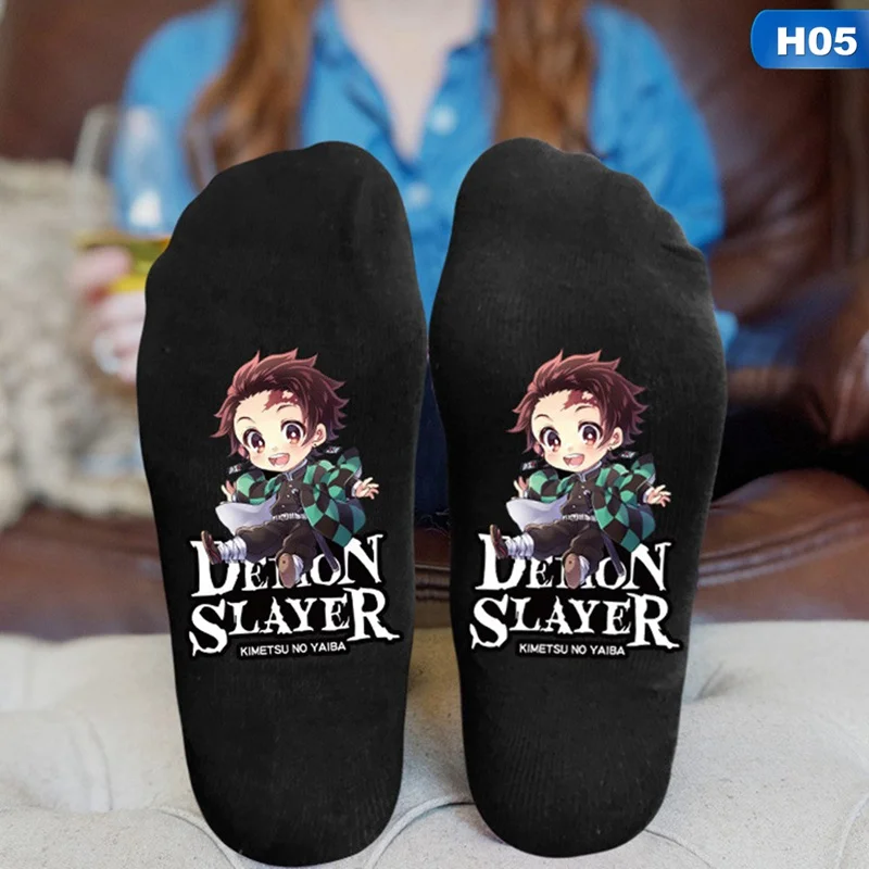 

2021 Anime Demon Slayer Kimetsu No Yaiba Blade of Ghost Cotton Soft Cartoon Socks For Kids Boys&Girls Christmas Gifts Cosplay