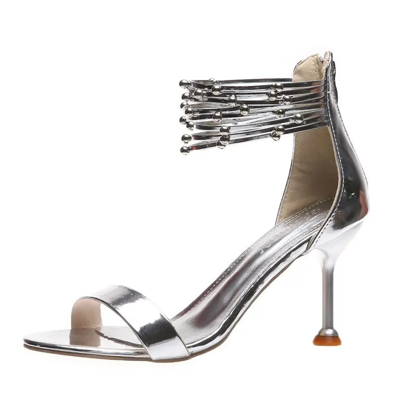 

High-heeled shoes 2021 summer new fine-heeled open-toe high-heeled sandals female fashion wild word with Roman sandals