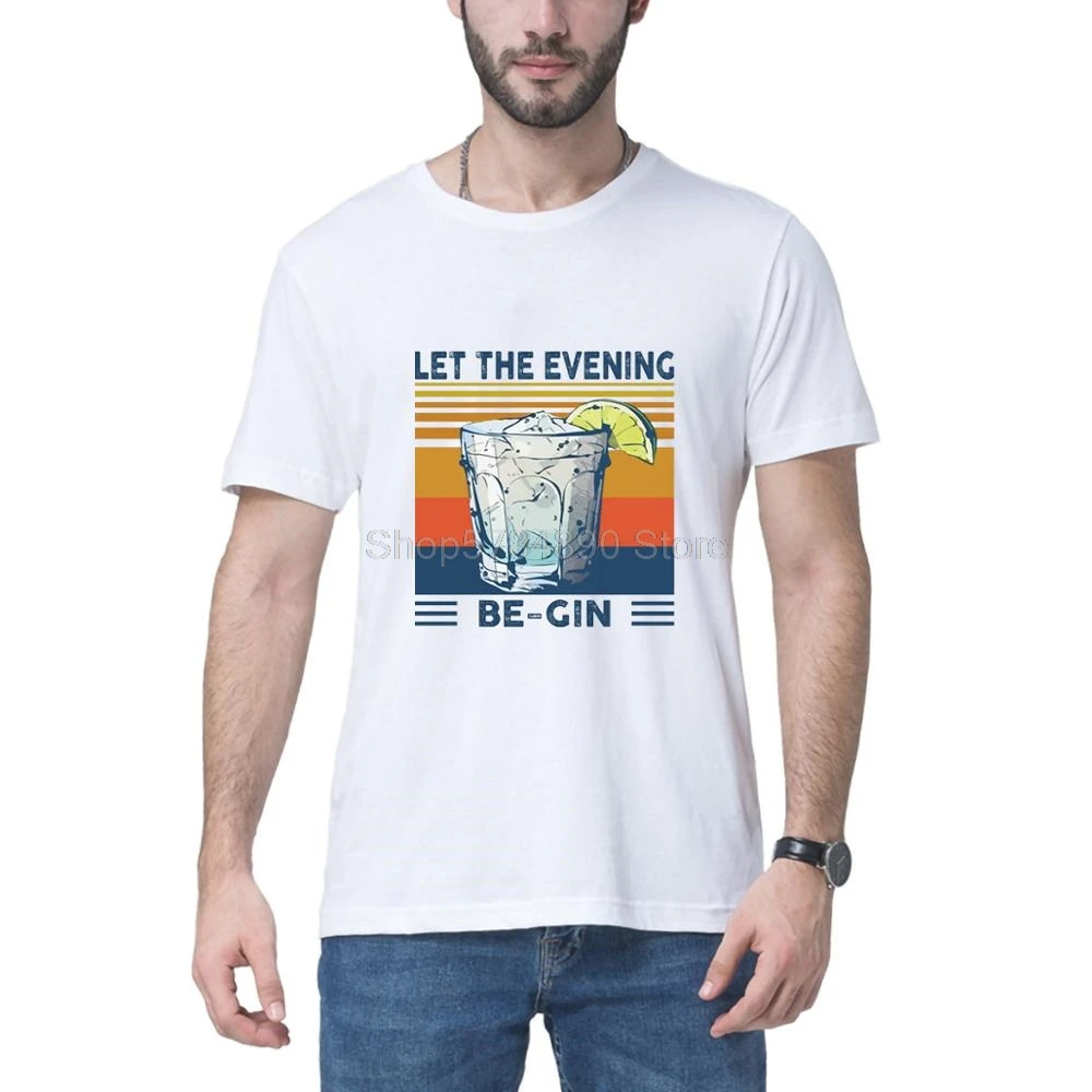 Новая модная рекламная забавная Мужская футболка с мартини коктейлем Let The Night Be Gin