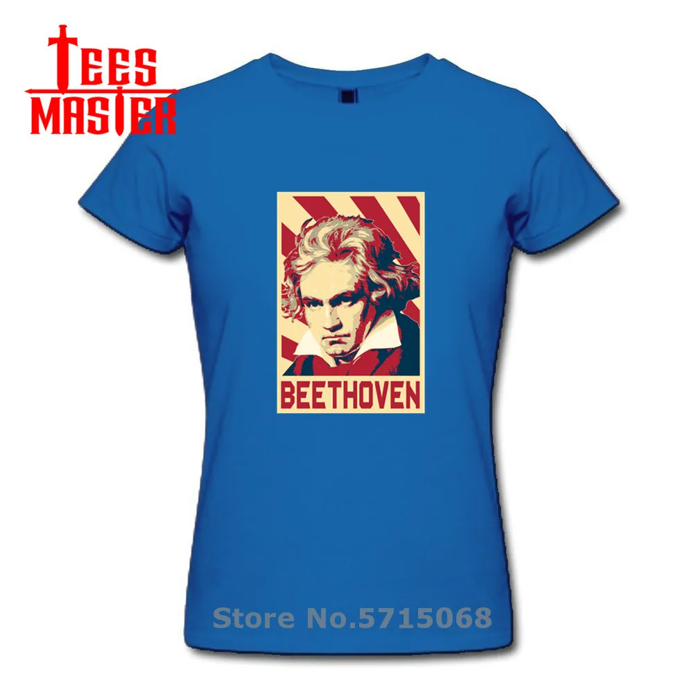 Бетховен Ретро агитационных футболка для женщин в винтажном стиле классические