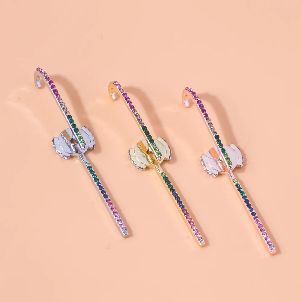 Новая мода Фианит циркон кристалл серьги в форме Креста для женщин сплав золотые