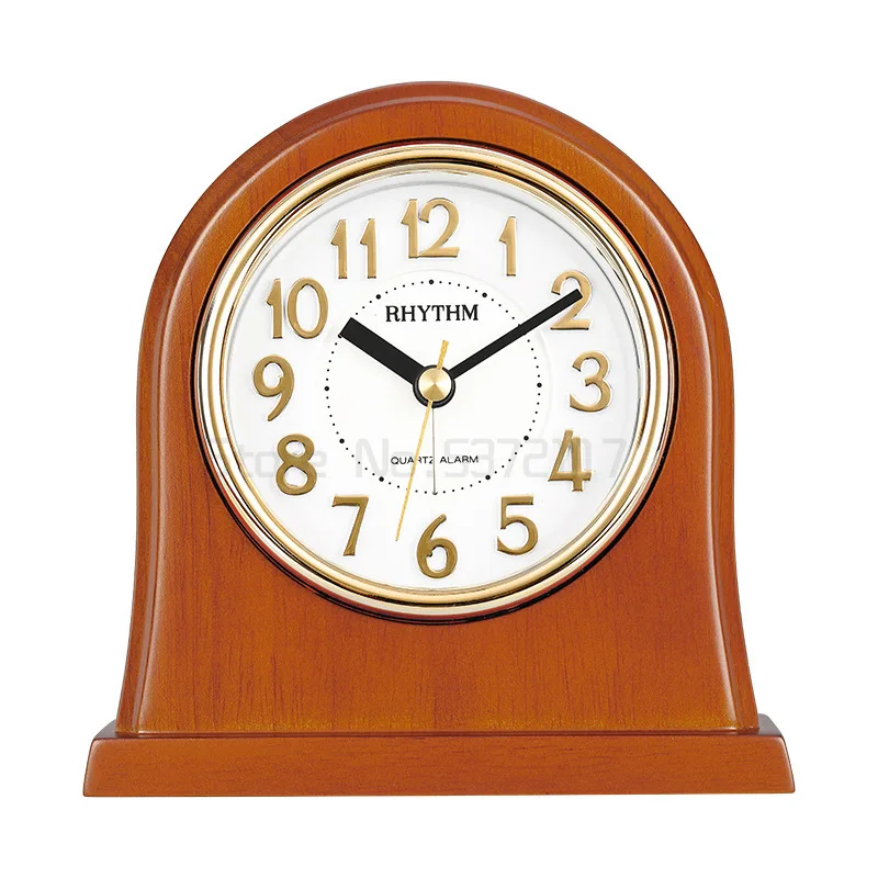 

European solid wood seat clock living room creative clock retro clock alarm clock quartz clock ornament