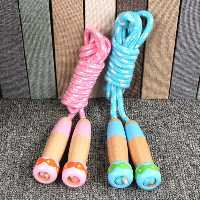 

Wooden Children's Skipping Rope Sporting Goods Kindergarten Pupils Beginners Adjustable Rope Skipping Fitness Class