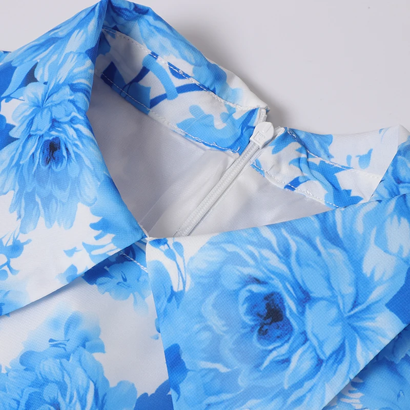 

AELESEEN Fashion Beach Dress 2020 Spring Summer Europe And America Women Dress Blue And White Porcelain Party Holiday Maxi Dress