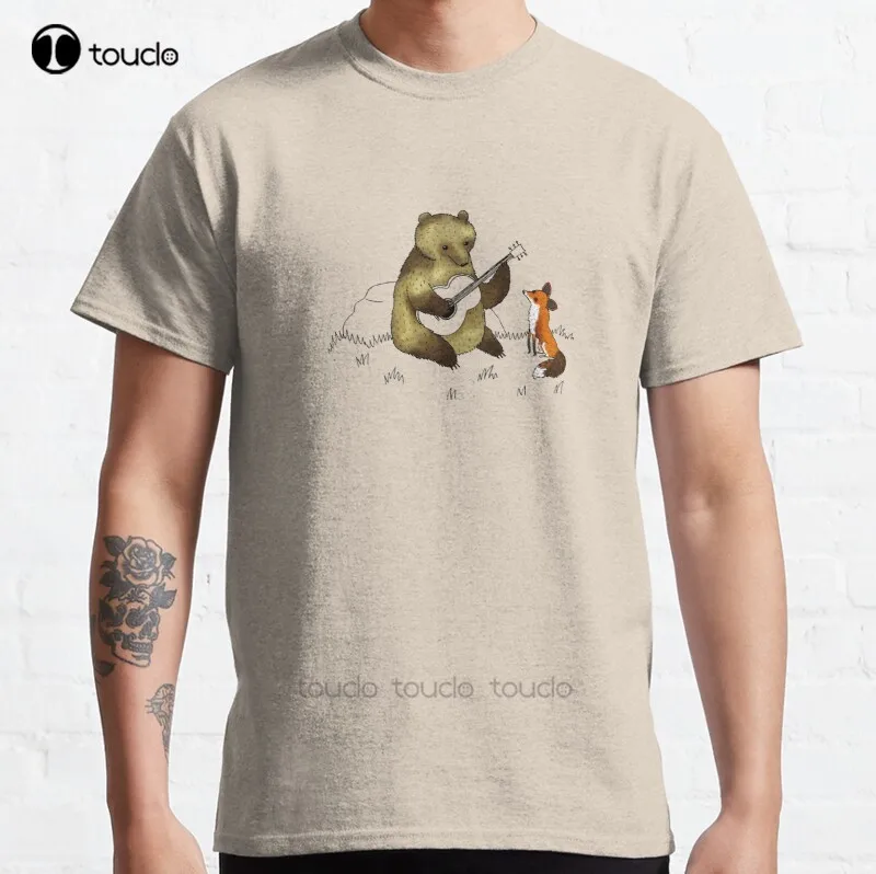 

New Bear & Fox Classic T-Shirt Cotton Men Tee Shirt