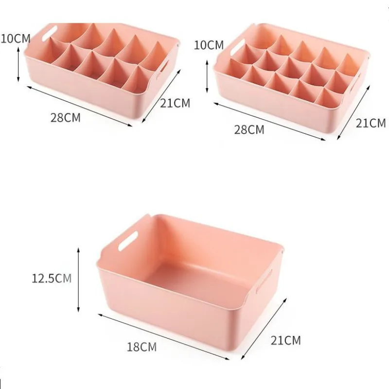 

3pc Multi-function Underwear Storage Box with Lid Underwear Bra Socks Case Bathroom Storage Container Home Storage Compartment