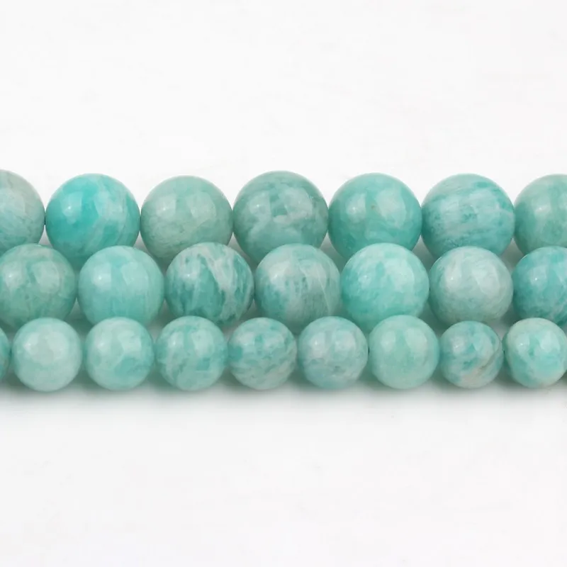 Натуральный драгоценный камень Бусины из натурального амазонита круглые