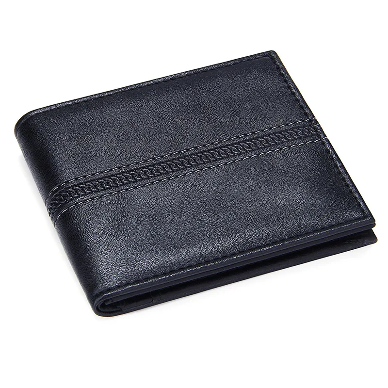 Короткий Мужской кошелек однотонный клатч с несколькими отделениями для карт