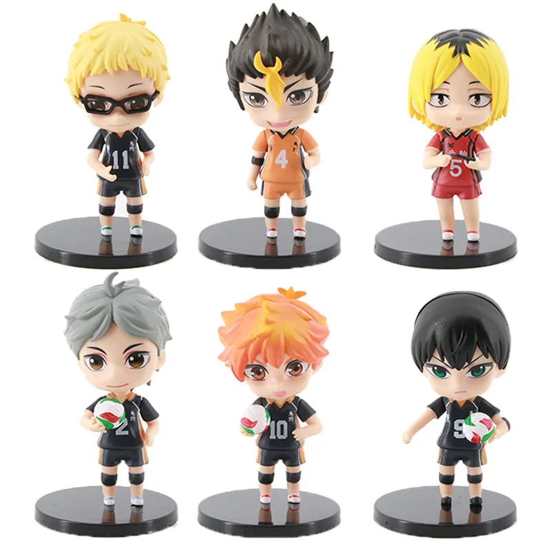 

Anime Figure Haikyuu!! Shoyo Hinata Tsukishima Yu Nishinoya 6 Pcs Action Figure Cartoon Character Model Toys Doll