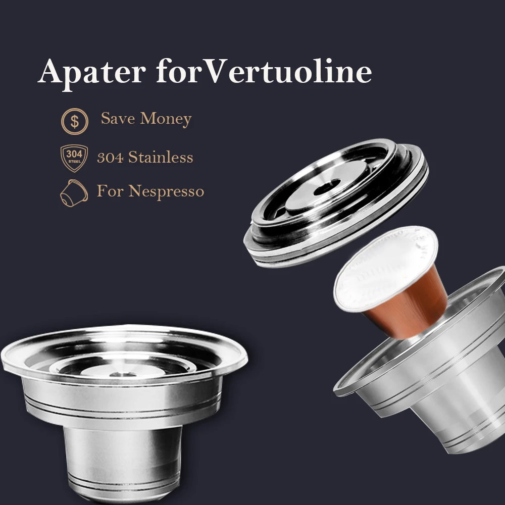 Адаптер из нержавеющей стали для Nespresso Vertuoline Reusalbe кофейные капсулы аксессуары