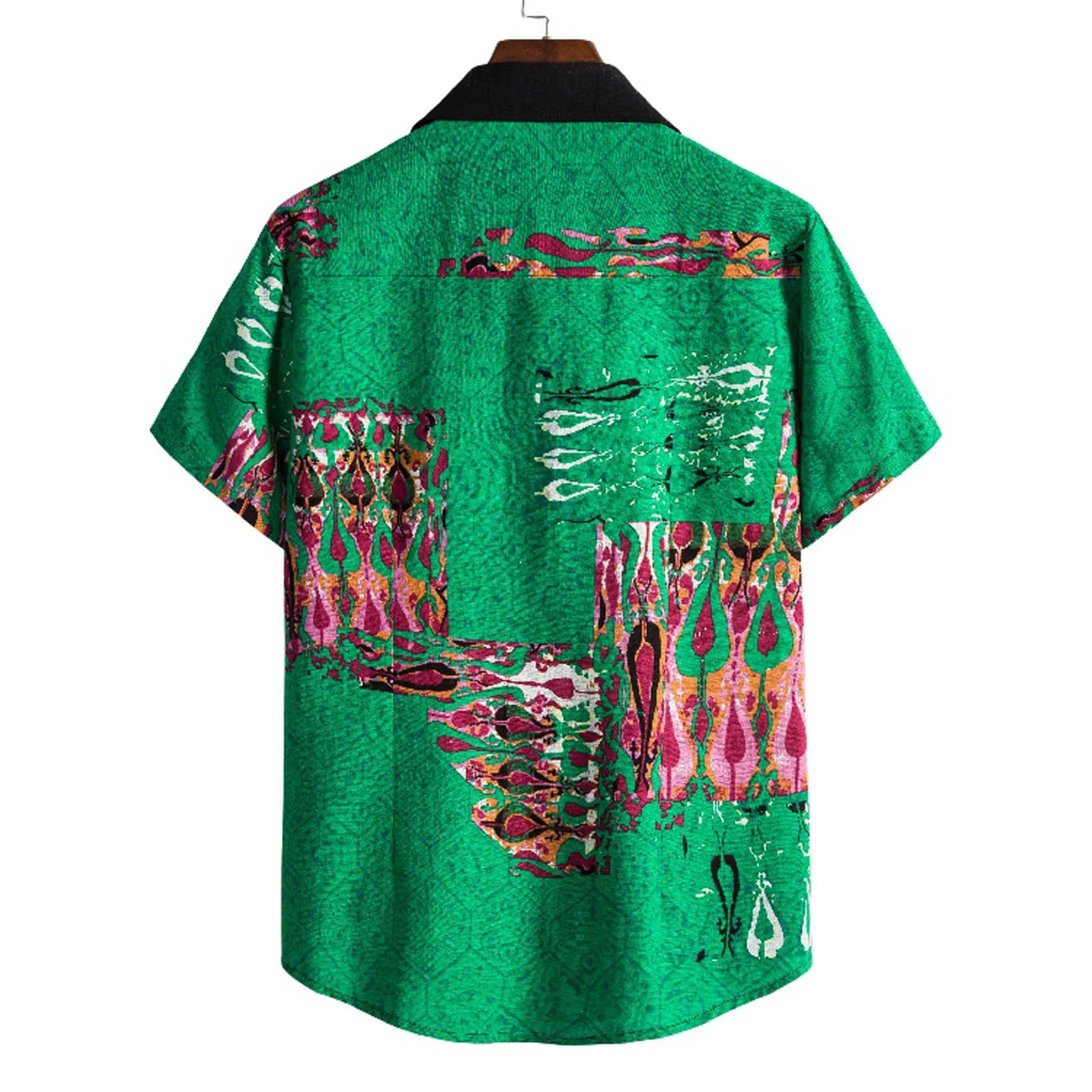 Mens Shirt Short Sleeve Fashion Summer Casual Printed Cotton-linen Shirts Hawaiian Beach Loose High Quality Men's Clothes | Мужская