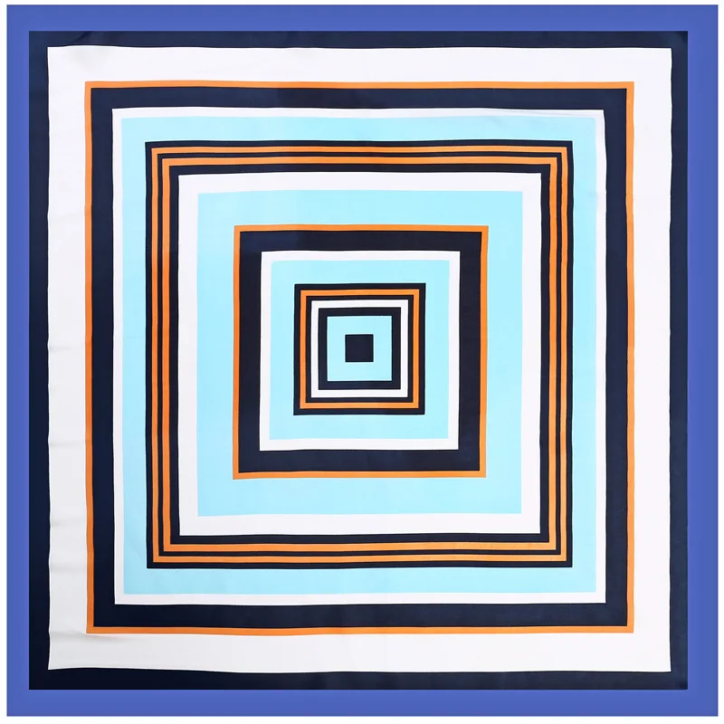 

2020 70x70 Geometric Multipurpose women Silk twill scarf Satin square tie Hairband ladies foulard femme towel bufanda shawl