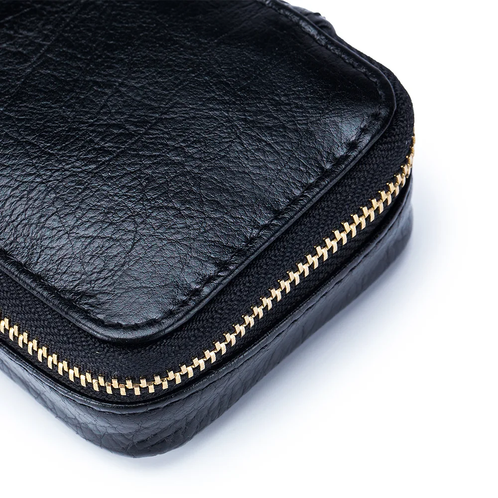 

Genuine Leather Makeup Pouch Fashion 2021 New Makeup Organizer Toiletry Bag with Mirror Travel Jewelry U Disk Cosmetics Case Bag