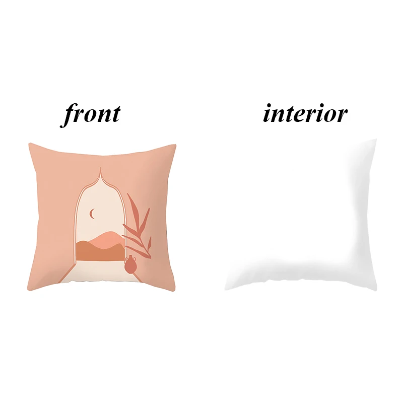 

Abstract Landscape Pillowcase New Peach Skin Sofa Cushion Cover Nordic Style Pillow Cases Simple Printing Pillowslip Car Decor