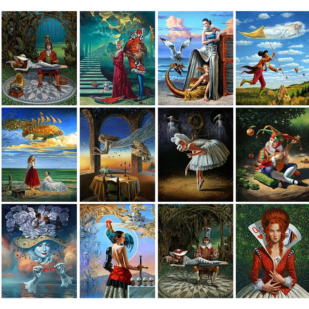 

Surrealism Series DIY Painting By Numbers Art Picture Set Coloring Decorative Canvas Wall Art Craft Oil Paint By Number