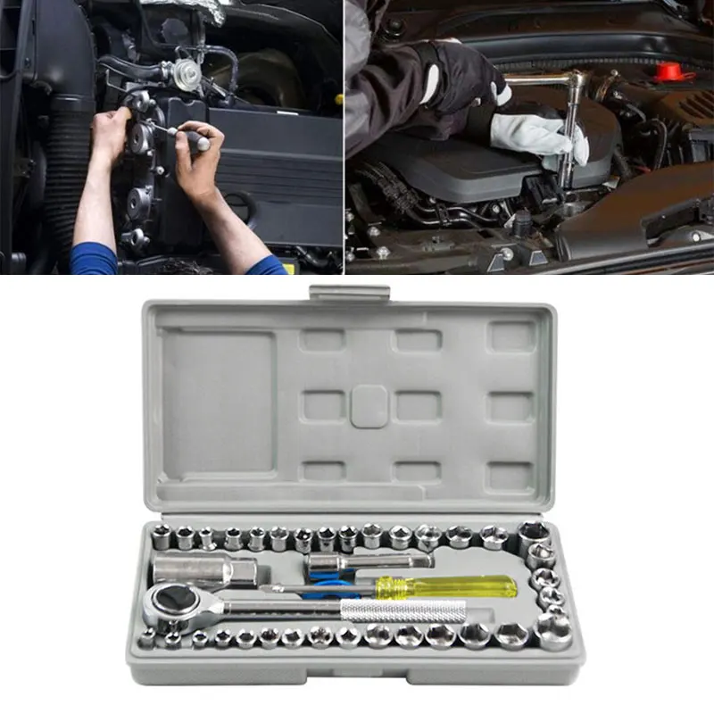 40 шт. набор гаечных ключей разборка бытовой Ключ Универсальный хромированный