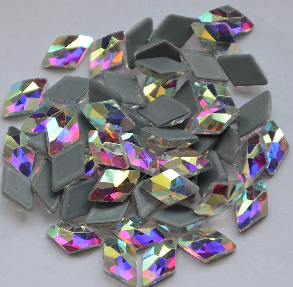 

AAAA+ Best Quality 6x10mm Rhombus shape Crystal Clear AB DMC Hot Fix Rhinestone More Shiny Super Bright Hotfix Iron On Stones.