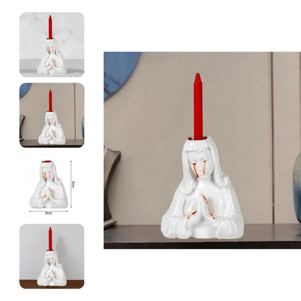 

Heat Resistance Reusable Art Craft Crying Mary Candle Holder Decor for Bedroom